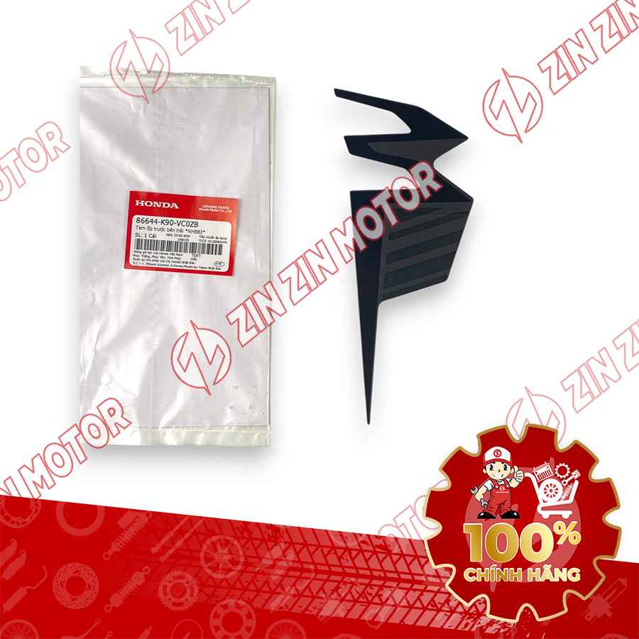 TEM ỐP TRƯỚC WAVE RSX 2019 2020 PHIÊN BẢN BÁNH MÂM PHANH ĐĨA XE XÁM ĐỎ BÊN TRÁI 86644K90VC0ZB CHÍNH HÃNG