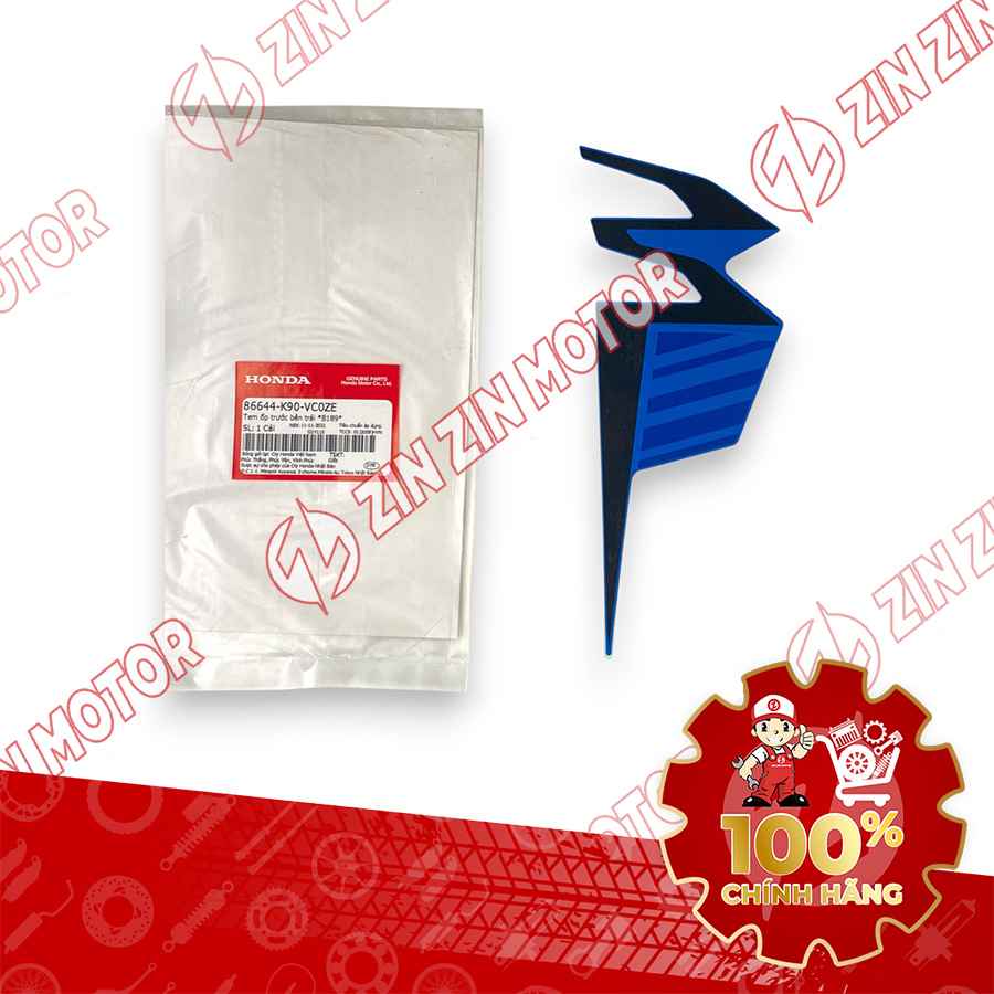 TEM ỐP TRƯỚC WAVE RSX 2019 2020 PHIÊN BẢN BÁNH MÂM PHANH ĐĨA XE XANH ĐEN BÊN TRÁI 86644K90VC0ZE CHÍNH HÃNG