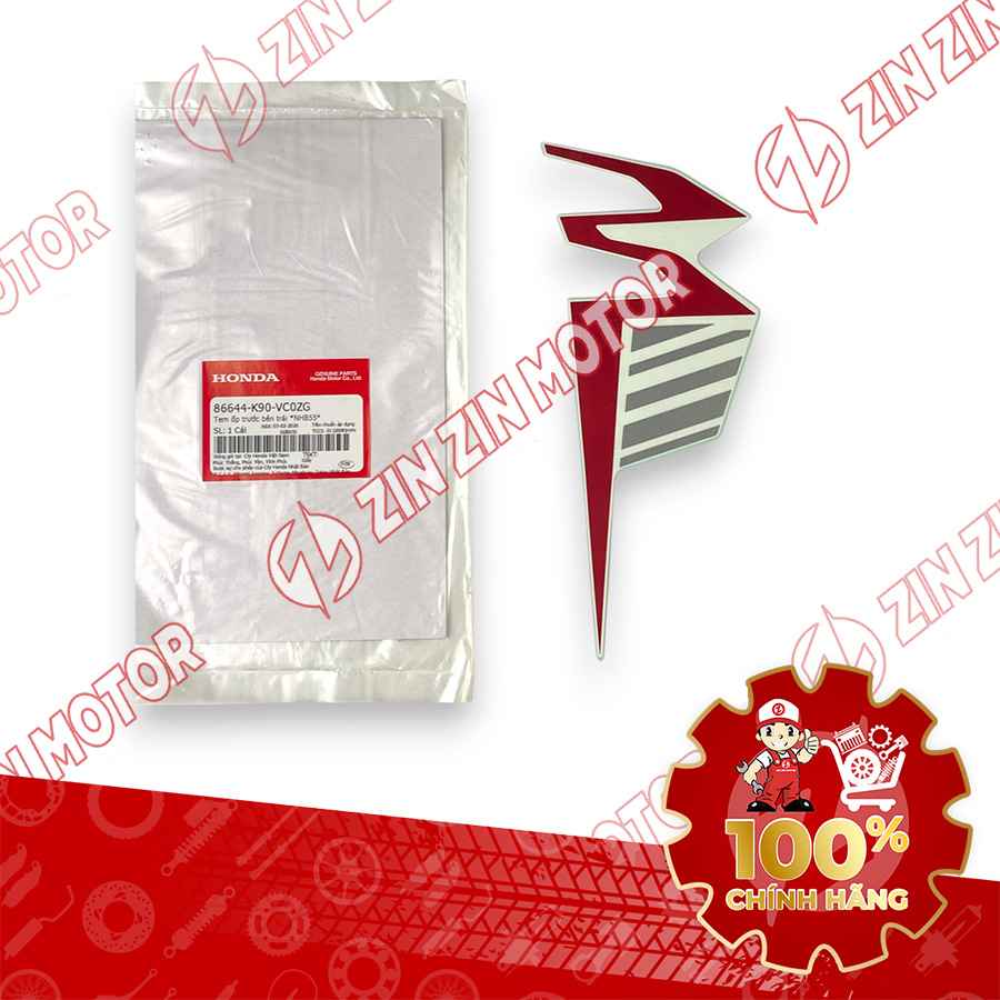 TEM ỐP TRƯỚC WAVE RSX 2019 2020 PHIÊN BẢN BÁNH CĂM PHANH CƠ/ĐĨA XE TRẮNG BÊN TRÁI 86644K90VC0ZG CHÍNH HÃNG