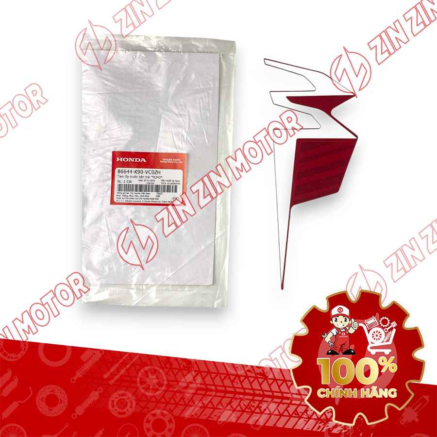 TEM ỐP TRƯỚC WAVE RSX 2019 2020 PHIÊN BẢN BÁNH CĂM PHANH CƠ/ĐĨA XE ĐỎ BÊN TRÁI 86644K90VC0ZH CHÍNH HÃNG
