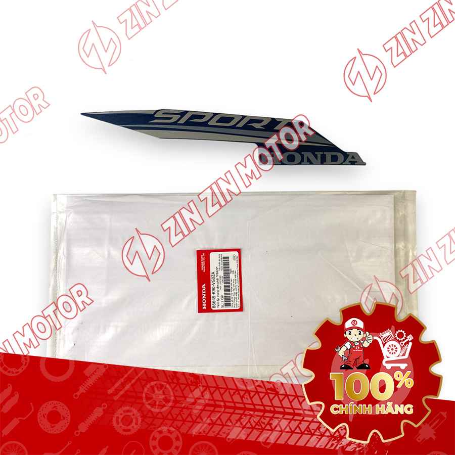 TEM ỐP TRUNG TÂM WAVE RSX 2021 2022 PHIÊN BẢN BÁNH MÂM THẮNG ĐĨA XE XANH XÁM ĐEN BÊN PHẢI 86645K90VG0ZA CHÍNH HÃNG