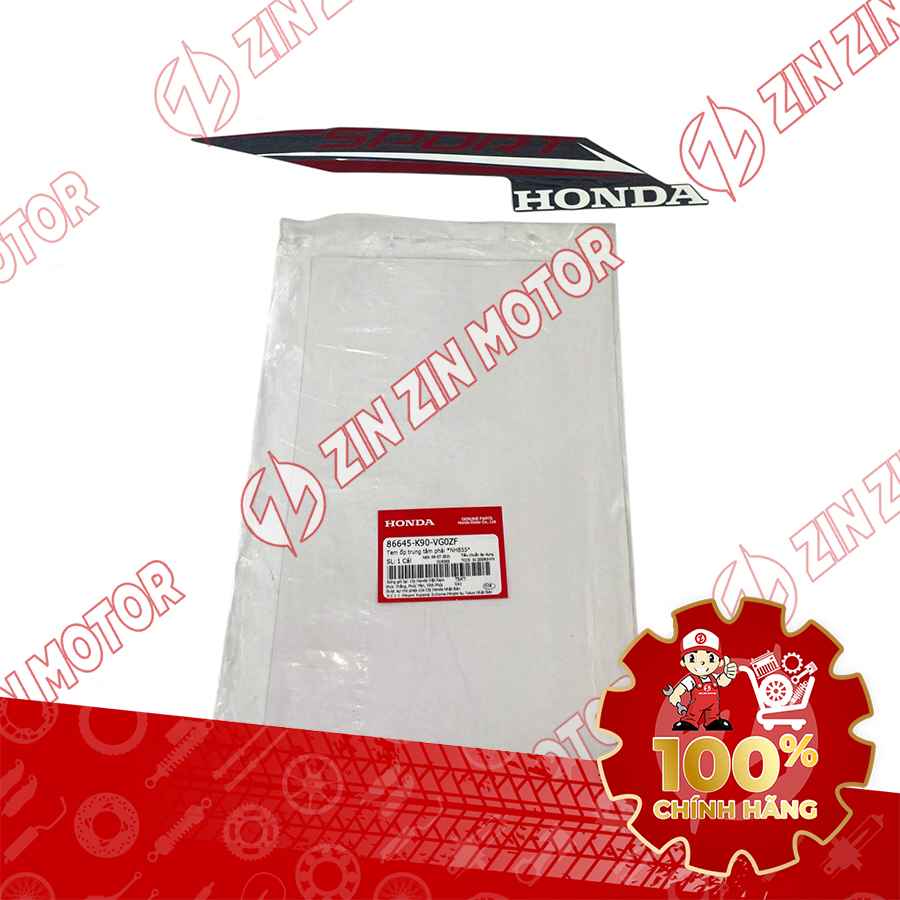 TEM ỐP TRUNG TÂM WAVE RSX 2021 2022 PHIÊN BẢN BÁNH CĂM PHANH CƠ/ĐĨA XE TRẮNG BÊN PHẢI 86645K90VG0ZF CHÍNH HÃNG