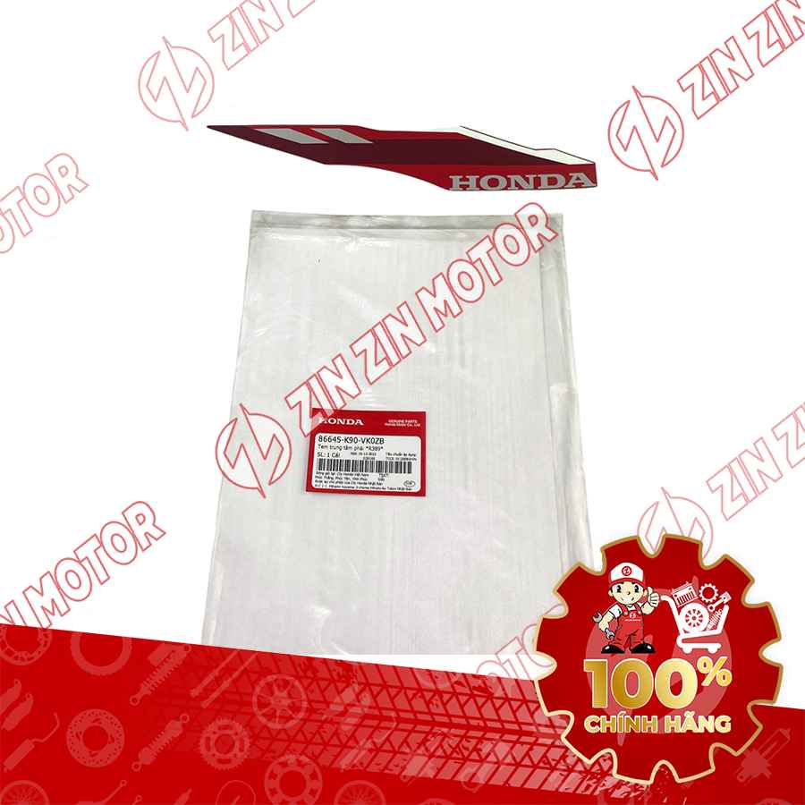 TEM ỐP TRUNG TÂM WAVE RSX 2023 PHIÊN BẢN TIÊU CHUẨN BÁNH CĂM PHANH CƠ (XE ĐỎ ĐEN) PHẢI 86645K90VK0ZB CHÍNH HÃNG