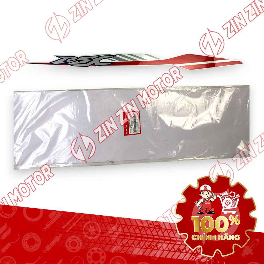 TEM ỐP SƯỜN WAVE RSX 2019 2020 PHIÊN BẢN BÁNH CĂM PHANH CƠ/ĐĨA XE TRẮNG BÊN PHẢI MIẾNG TRÊN 86647K90VC0ZB CHÍNH HÃNG