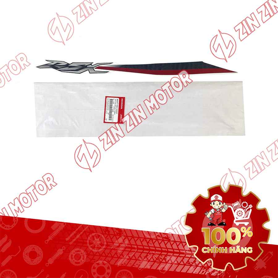 TEM ỐP SƯỜN WAVE RSX 2021 2022 PHIÊN BẢN BÁNH CĂM PHANH CƠ/ĐĨA XE TRẮNG ĐEN BÊN PHẢI MIẾNG TRÊN 86647K90VG0ZF CHÍNH HÃNG