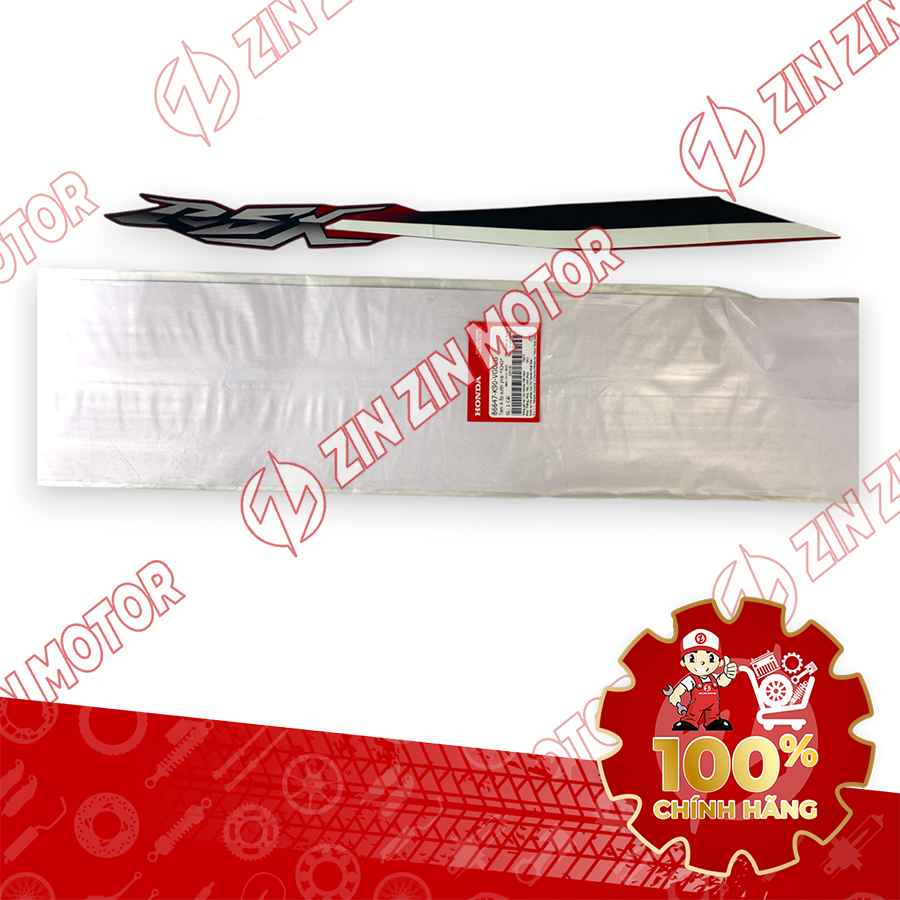 TEM ỐP SƯỜN WAVE RSX 2021 2022 PHIÊN BẢN BÁNH CĂM PHANH CƠ/ĐĨA XE ĐỎ ĐEN BÊN PHẢI MIẾNG TRÊN 86647K90VG0ZG CHÍNH HÃNG