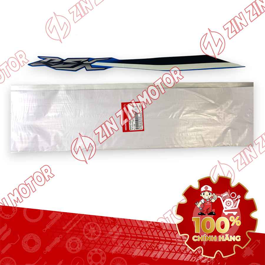 TEM ỐP SƯỜN WAVE RSX 2021 2022 PHIÊN BẢN BÁNH CĂM PHANH CƠ/ĐĨA XE XANH ĐEN BÊN PHẢI MIẾNG TRÊN 86647K90VG0ZH CHÍNH HÃNG