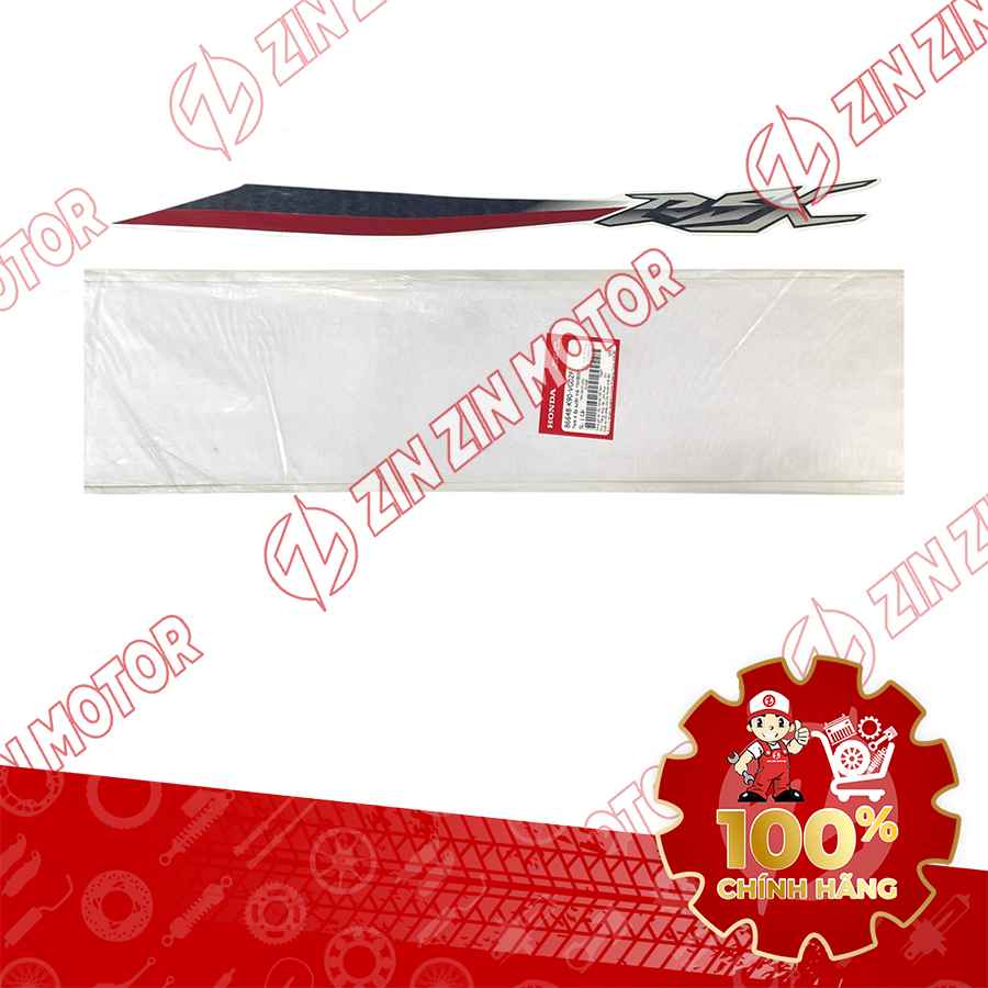 TEM ỐP SƯỜN WAVE RSX 2021 2022 PHIÊN BẢN BÁNH CĂM PHANH CƠ/ĐĨA XE TRẮNG ĐEN BÊN TRÁI MIẾNG TRÊN 86648K90VG0ZF CHÍNH HÃNG