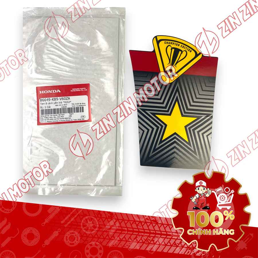 TEM CÁNH YẾM WAVE ALPHA 2021-2022 ĐỎ PHIÊN BẢN GIỚI HẠN TEM YẾM TRÁI DƯỚI 86649K89V60ZA CHÍNH HÃNG