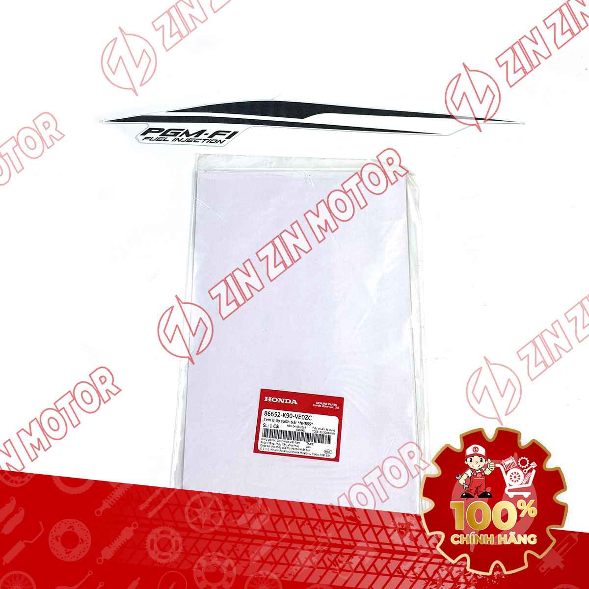 TEM ỐP SƯỜN WAVE RSX 2019 2020 PHIÊN BẢN BÁNH MÂM PHANH ĐĨA XE TRẮNG ĐEN BÊN TRÁI MIẾNG DƯỚI 86652K90VE0ZC CHÍNH HÃNG