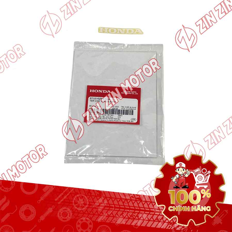 TEM CHỮ HONDA DÈ SAU WAVE ALPHA 2017 2018 2019 2020 2021 2022 2023 60MM, WAVE BLADE 110 87110KVM830ZA CHÍNH HÃNG