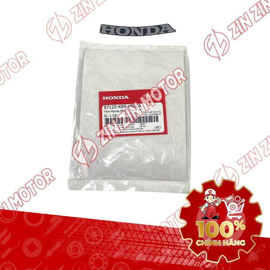 TEM CHỮ HONDA MẶT NẠ TRƯỚC WAVE ALPHA 2017 2018 2019 2020 2021 2022 2023 BẠC NHÁM 87120K89V80ZA CHÍNH HÃNG