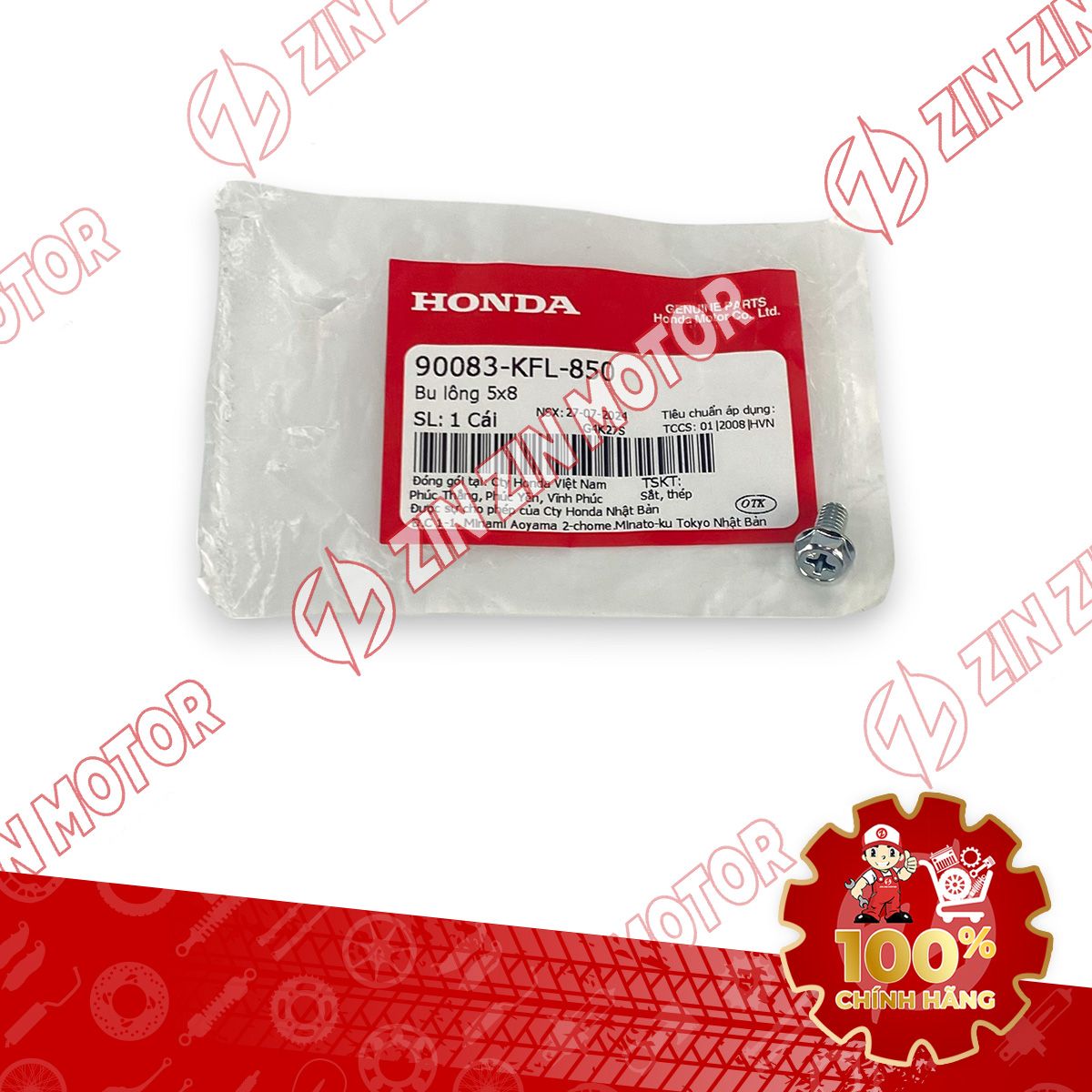 ỐC, BU LÔNG 5X8 BẮT NẮP LỌC DẦU WAVE RSX 2019 2020 2021 2022 2023 , WAVE ALPHA 2017 - 2023 2024 - 2025, WAVE BLADE 110 90083KFL850 CHÍNH HÃNG