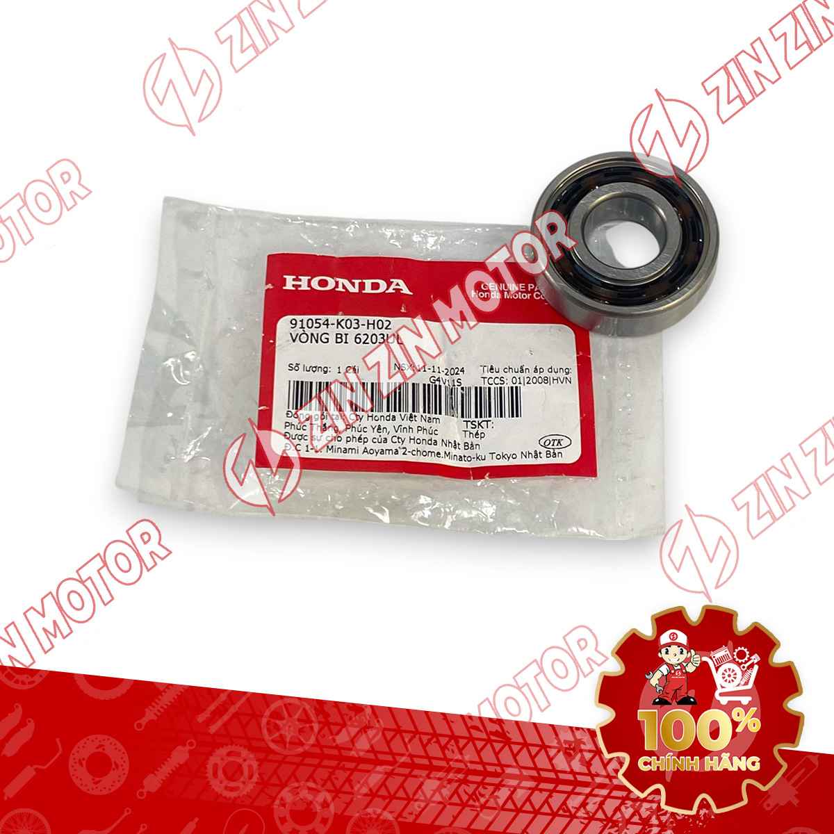 VÒNG BI 6203U, BẠC ĐẠN CÙI DĨA WAVE RSX 2019 2020 2021 2022 2023 , WAVE ALPHA 2017 - 2023 2024 - 2025, WAVE BLADE 110 91054K03H02 CHÍNH HÃNG
