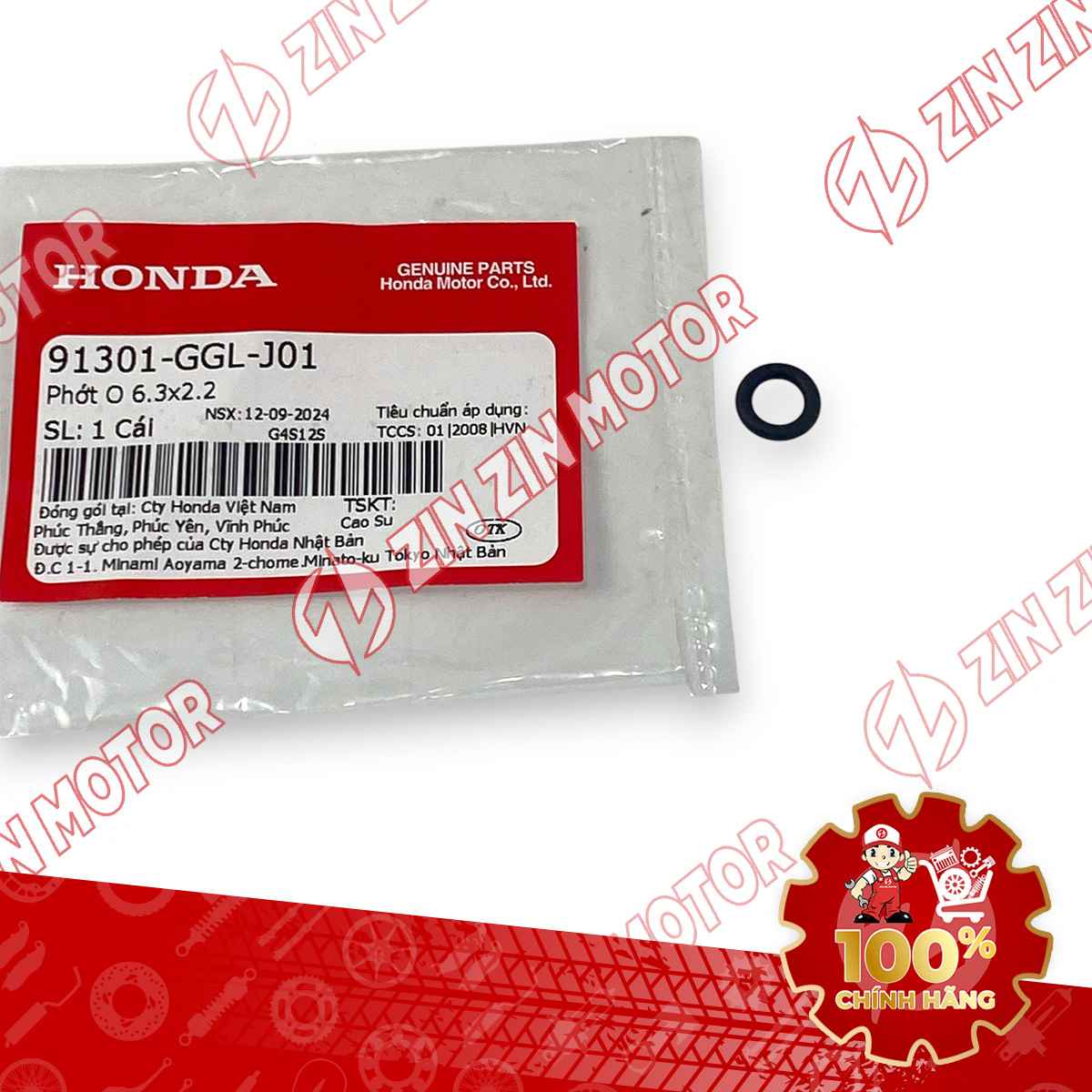 PHỚT O 6.3X2.2MM, RON KIM PHUN WAVE RSX 2019 2020 2021 2022 2023 91301GGLJ01 CHÍNH HÃNG