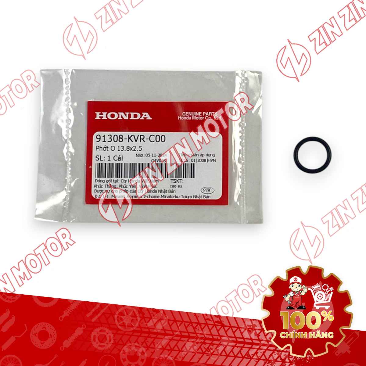 PHỚT O 13.8X2.5MM, RON NẮP THĂM ĐIỆN WAVE RSX 2019 2020 2021 2022 2023 91308KVRC00 CHÍNH HÃNG