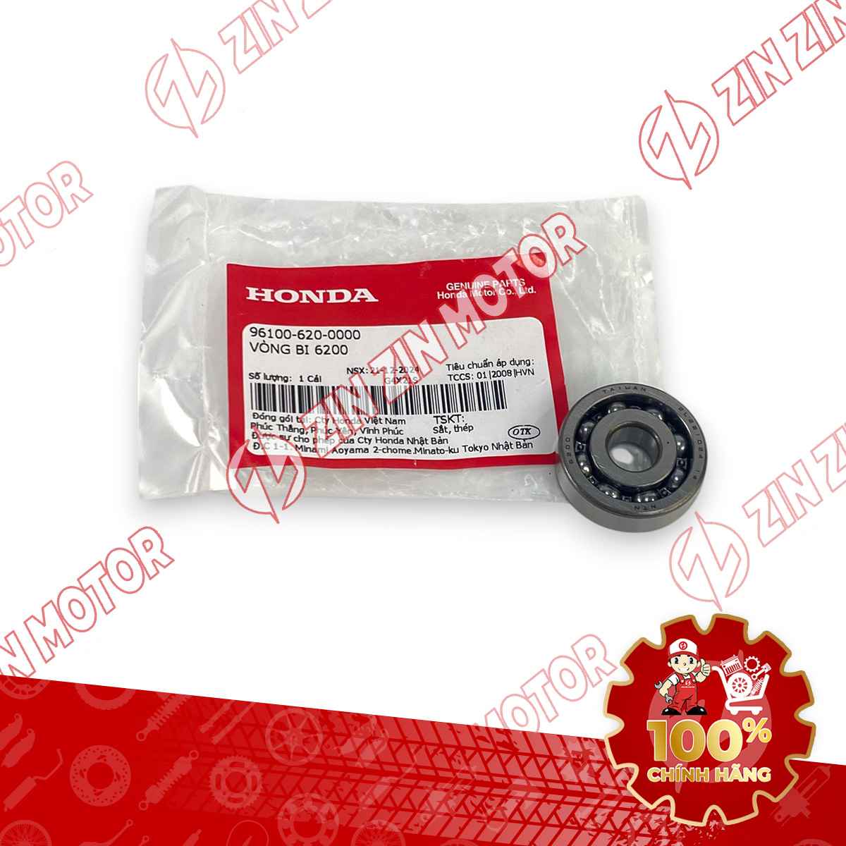 VÒNG BI 6200, BẠC ĐẠN NỒI SAU WAVE RSX 2019 2020 2021 2022 2023 , WAVE ALPHA 2017 - 2023 2024 - 2025,WAVE BLADE 110 961006200000 CHÍNH HÃNG