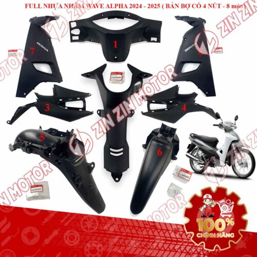 Bộ Dàn Áo Nhựa Nhám Wave Alpha 2017 2018 2019 2020 2021 2022 2023 2024 2025 Chính Hãng