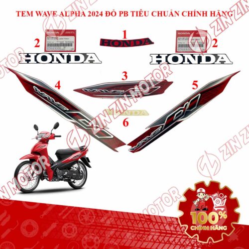 Alternative view of Bộ Tem Xe Wave Alpha 2024 2025 Chính Hãng - ZZM