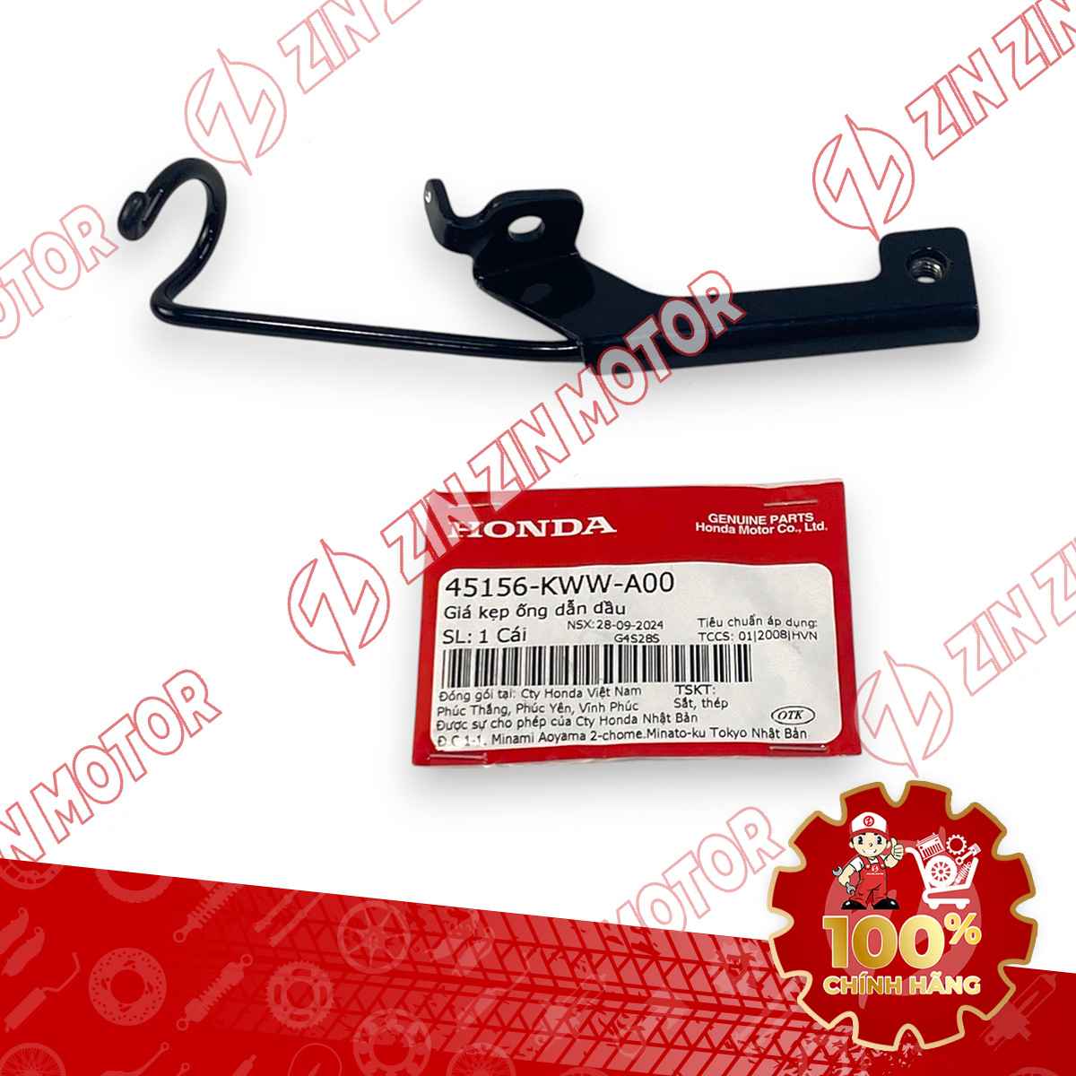PÁT KẸP GIỮ DẦU PHANH THẮNG TRƯỚC WAVE RSX 2019 2020 2021 2022 2023 45156KWWA00 PB PHANH ĐĨA CHÍNH HÃNG