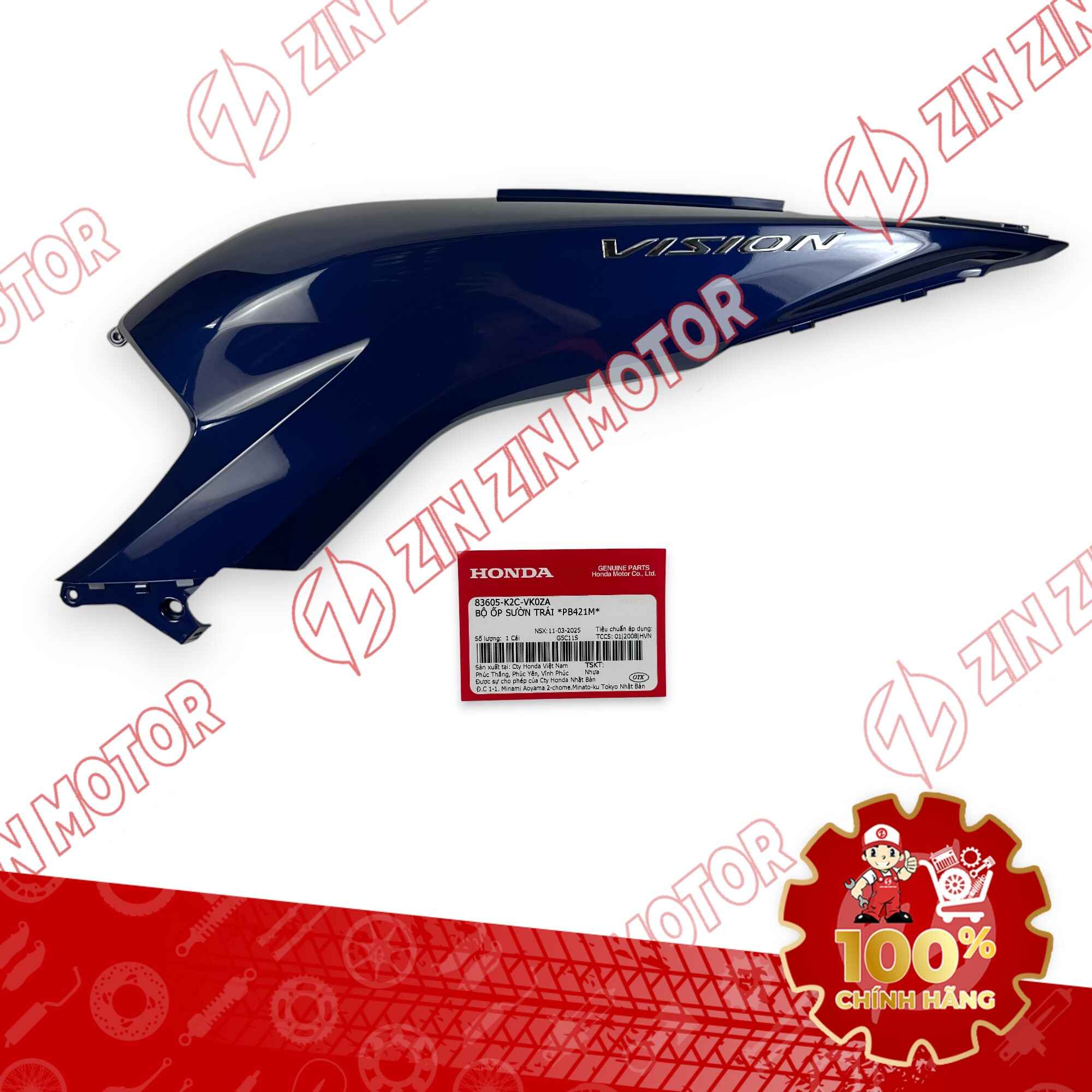 ỐP SƯỜN, BỤNG SAU VISION 2025 TRÁI XANH ĐẬM 83605K2CVK0ZA CHÍNH HÃNG