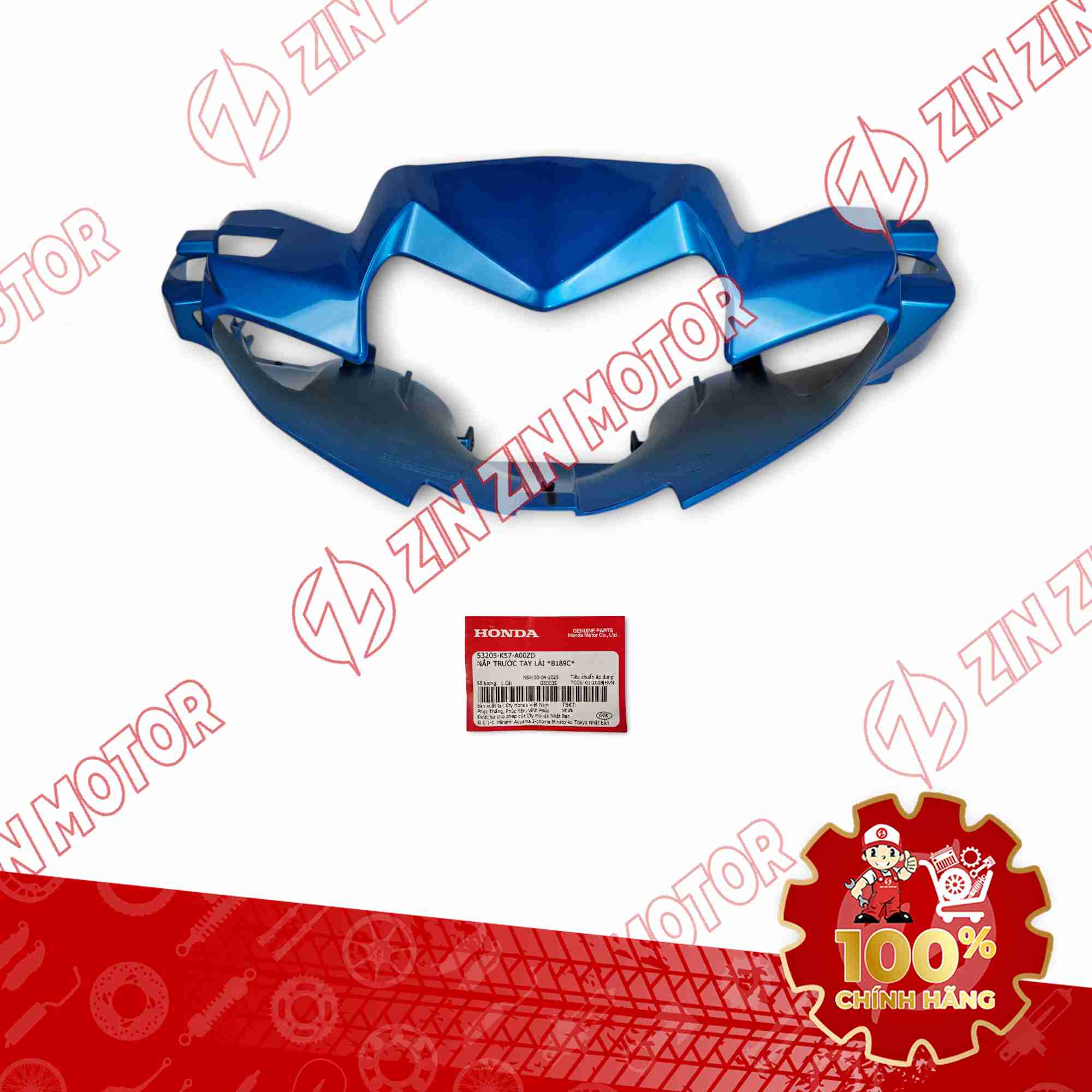 ỐP ĐẦU WAVE BLADE 110 2017 - 2025 XANH B-189C PHANH ĐĨA 53205K57A00ZD CHÍNH HÃNG