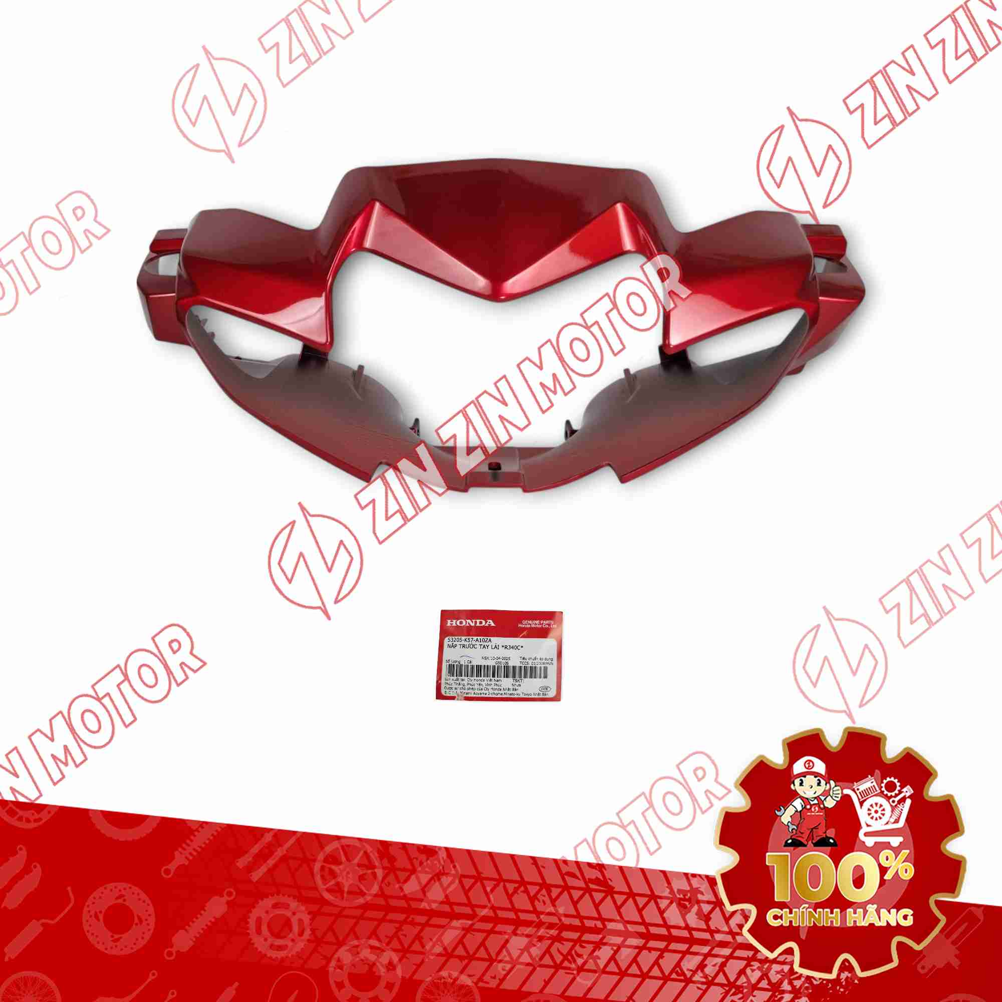 ỐP ĐẦU WAVE BLADE 110 2017 - 2025 ĐỎ R-340C PHANH CƠ 53205K57A10ZA CHÍNH HÃNG