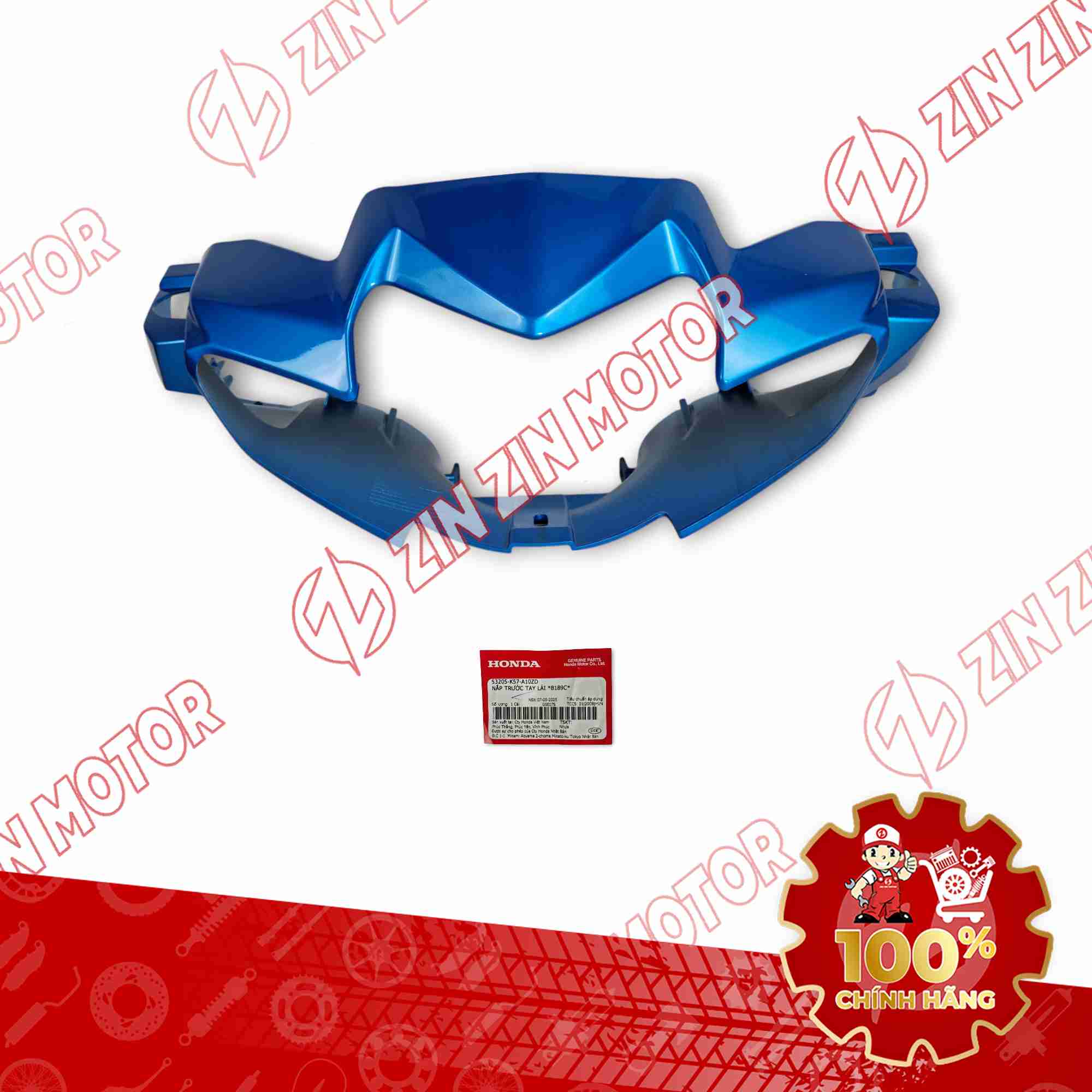 ỐP ĐẦU WAVE BLADE 110 2017 - 2025 XANH B-189C PHANH CƠ 53205K57A10ZD CHÍNH HÃNG
