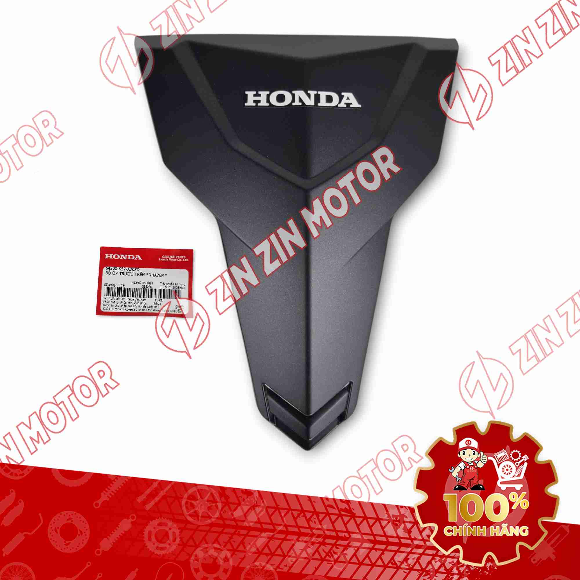 MẶT NẠ TRƯỚC WAVE BLADE 110 2017 - 2025 ĐEN NHÁM 2020 64200K57A70ZD CHÍNH HÃNG