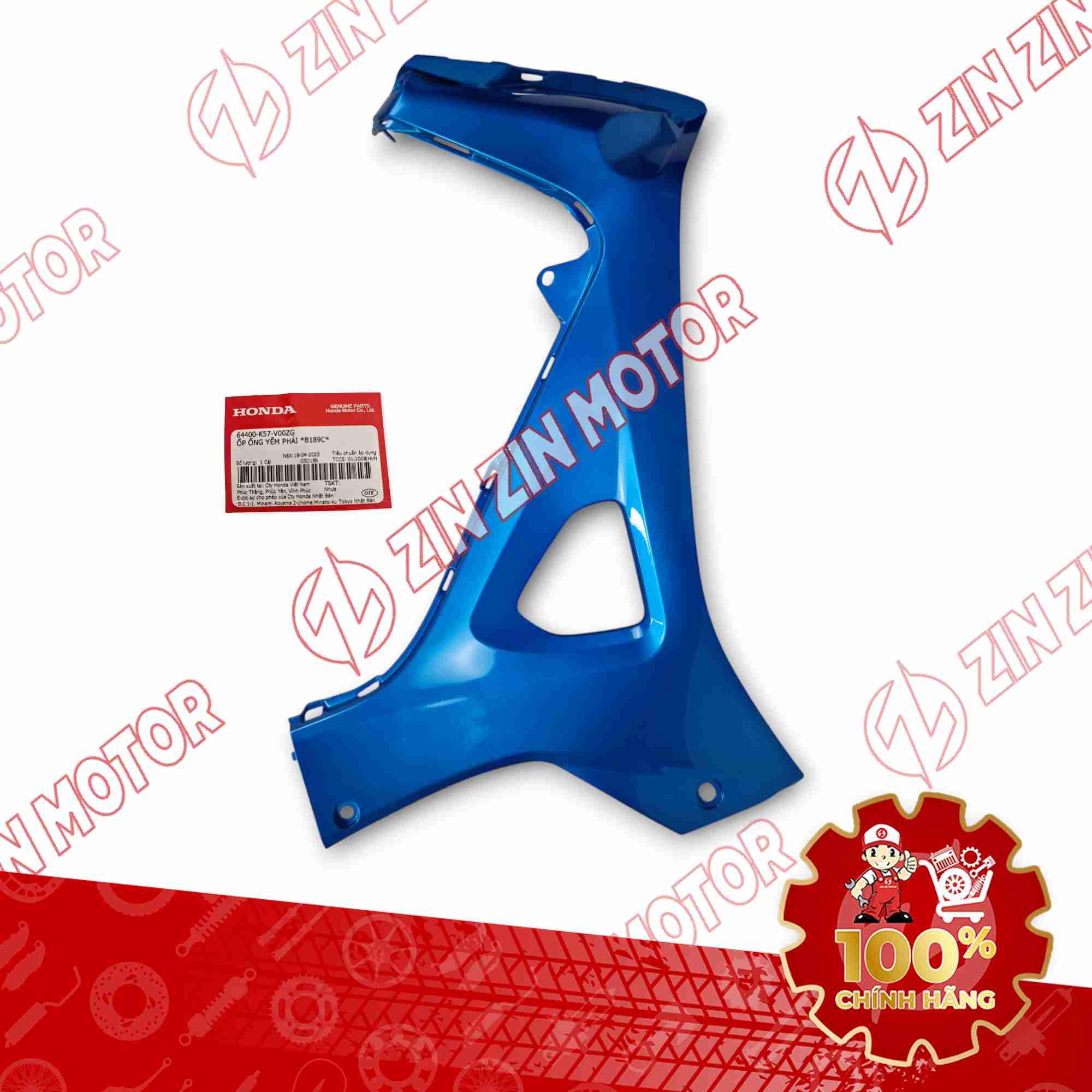 ỐP CÁNH YẾM TRONG WAVE BLADE 110 XANH BÓNG 2019-2022 BÊN PHẢI 64400K57V00ZG CHÍNH HÃNG