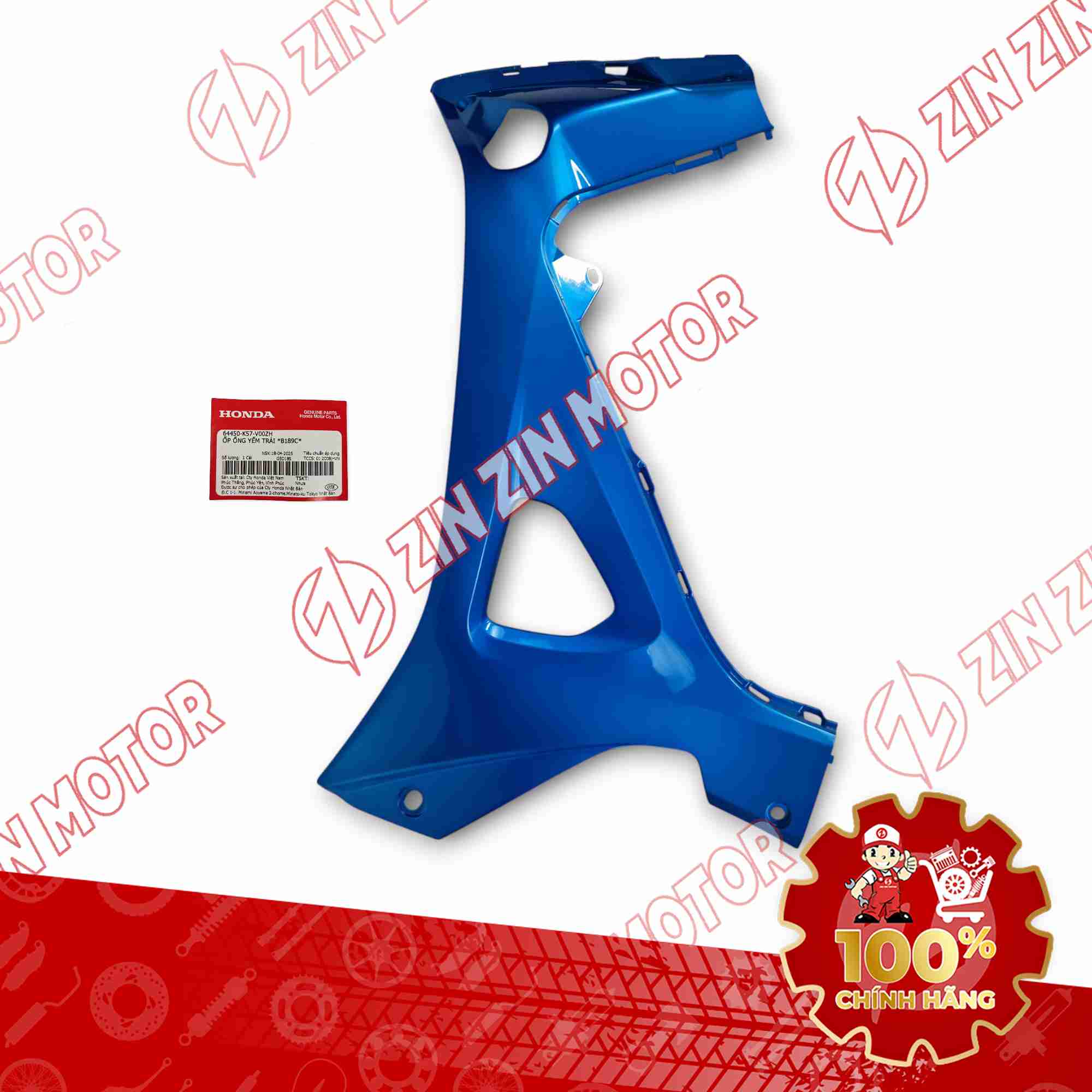 ỐP CÁNH YẾM TRONG WAVE BLADE 110 XANH BÓNG 2019-2022 BÊN TRÁI 64450K57V00ZH CHÍNH HÃNG