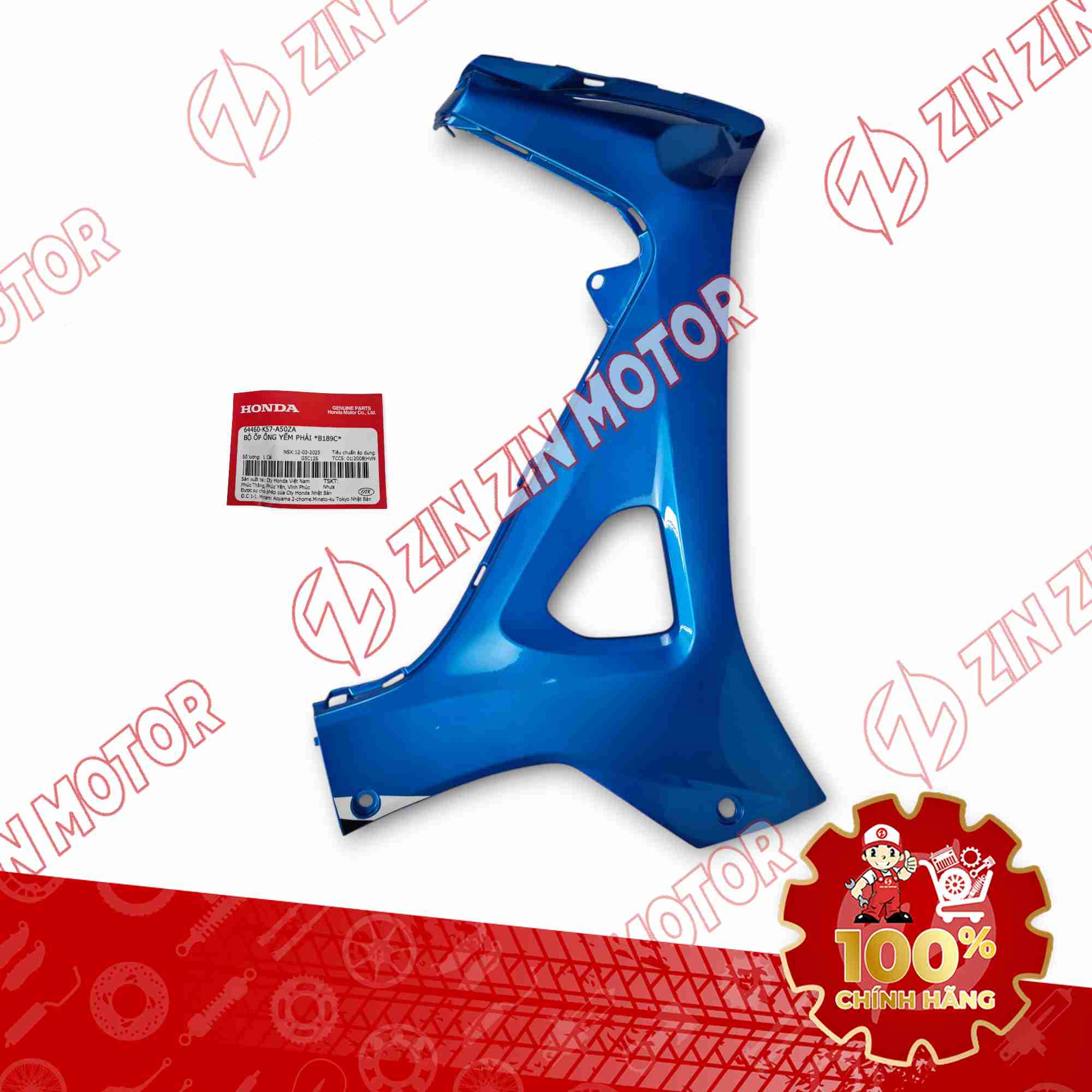 ỐP CÁNH YẾM TRONG WAVE BLADE 110 XANH 2018 BẢN THỂ THAO BÊN PHẢI 64460K57A50ZA CHÍNH HÃNG