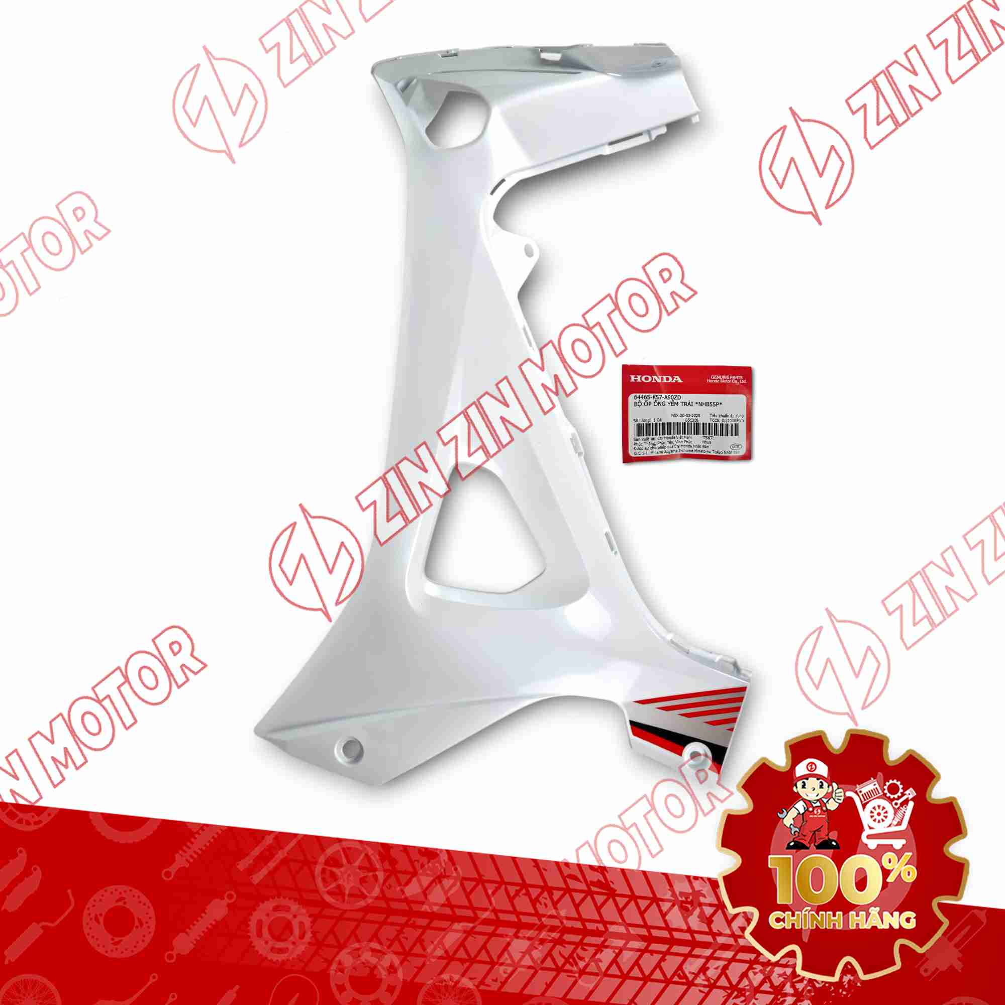 ỐP CÁNH YẾM TRONG WAVE BLADE 110 TRẮNG 2019-2020 BẢN THỂ THAO BÊN TRÁI 64465K57A90ZD CHÍNH HÃNG