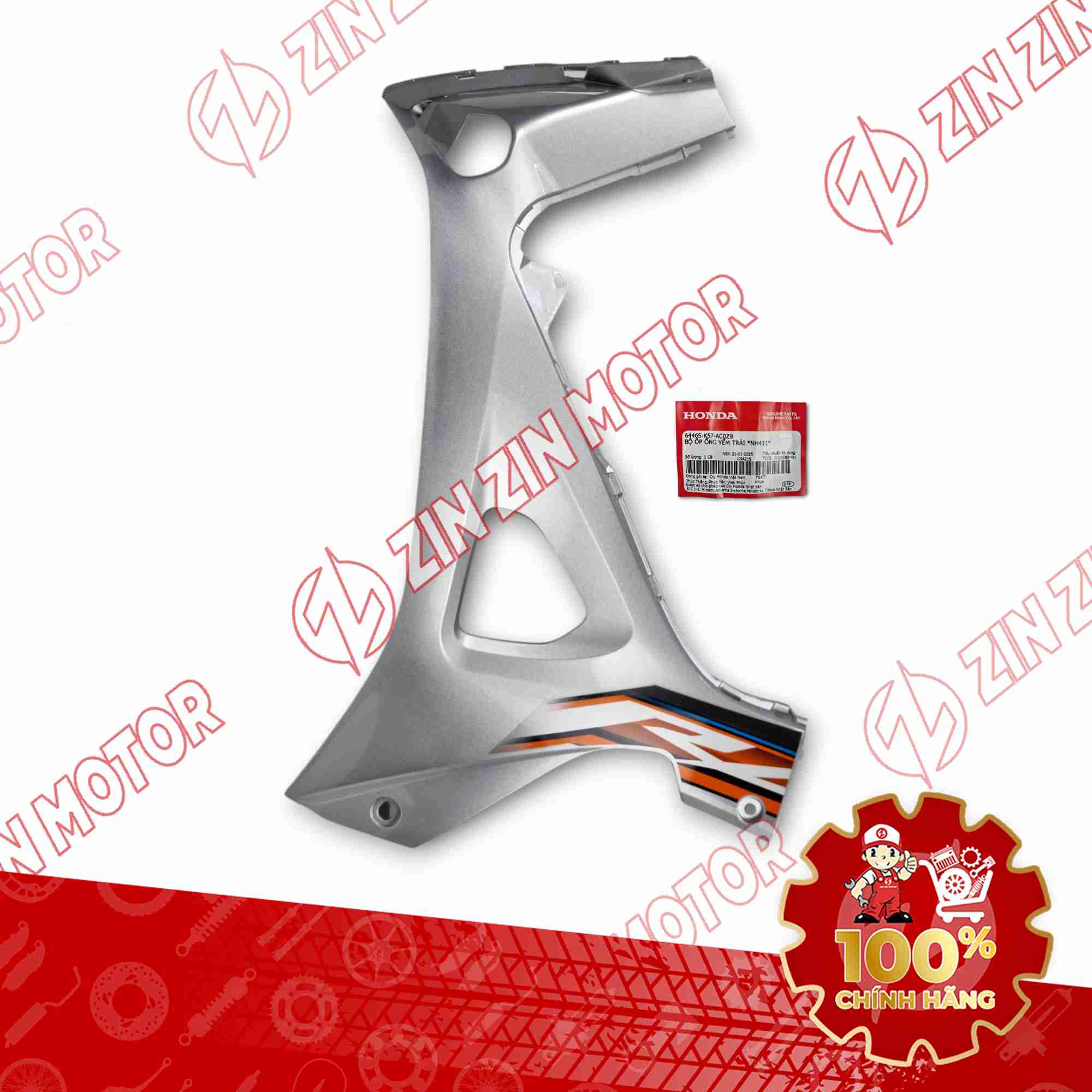 ỐP CÁNH YẾM TRONG WAVE BLADE 110 XÁM TEM-CAM 2021-2022 BÊN TRÁI 64465K57AC0ZB CHÍNH HÃNG