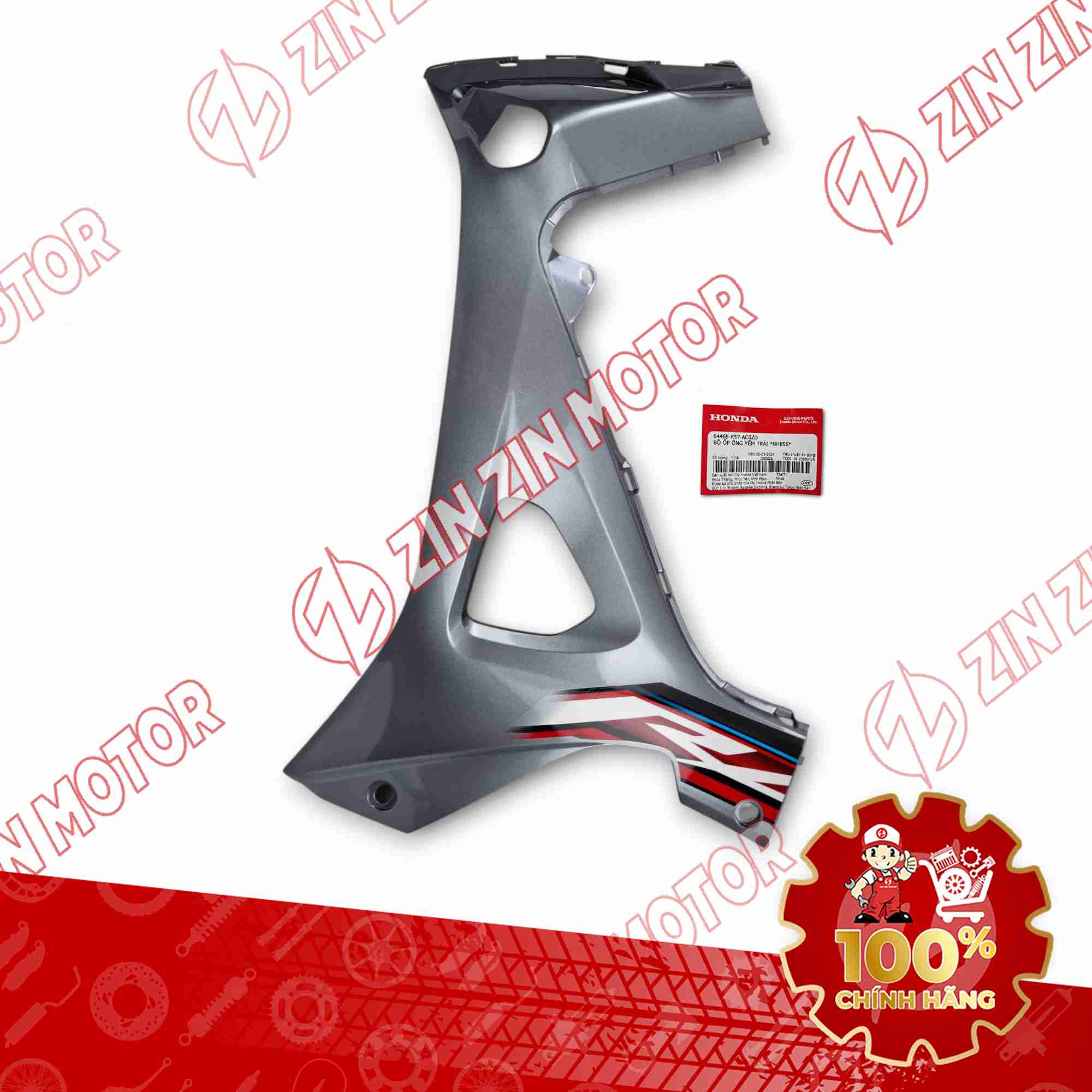 ỐP CÁNH YẾM TRONG WAVE BLADE 110 ĐEN XÁM 2021-2022 BÊN TRÁI 64465K57AC0ZD CHÍNH HÃNG