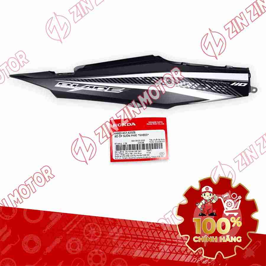 ỐP SƯỜN WAVE BLADE 110 ĐEN TRẮNG 2017 BẢN THỂ THAO BÊN PHẢI 64600K57A20ZB CHÍNH HÃNG