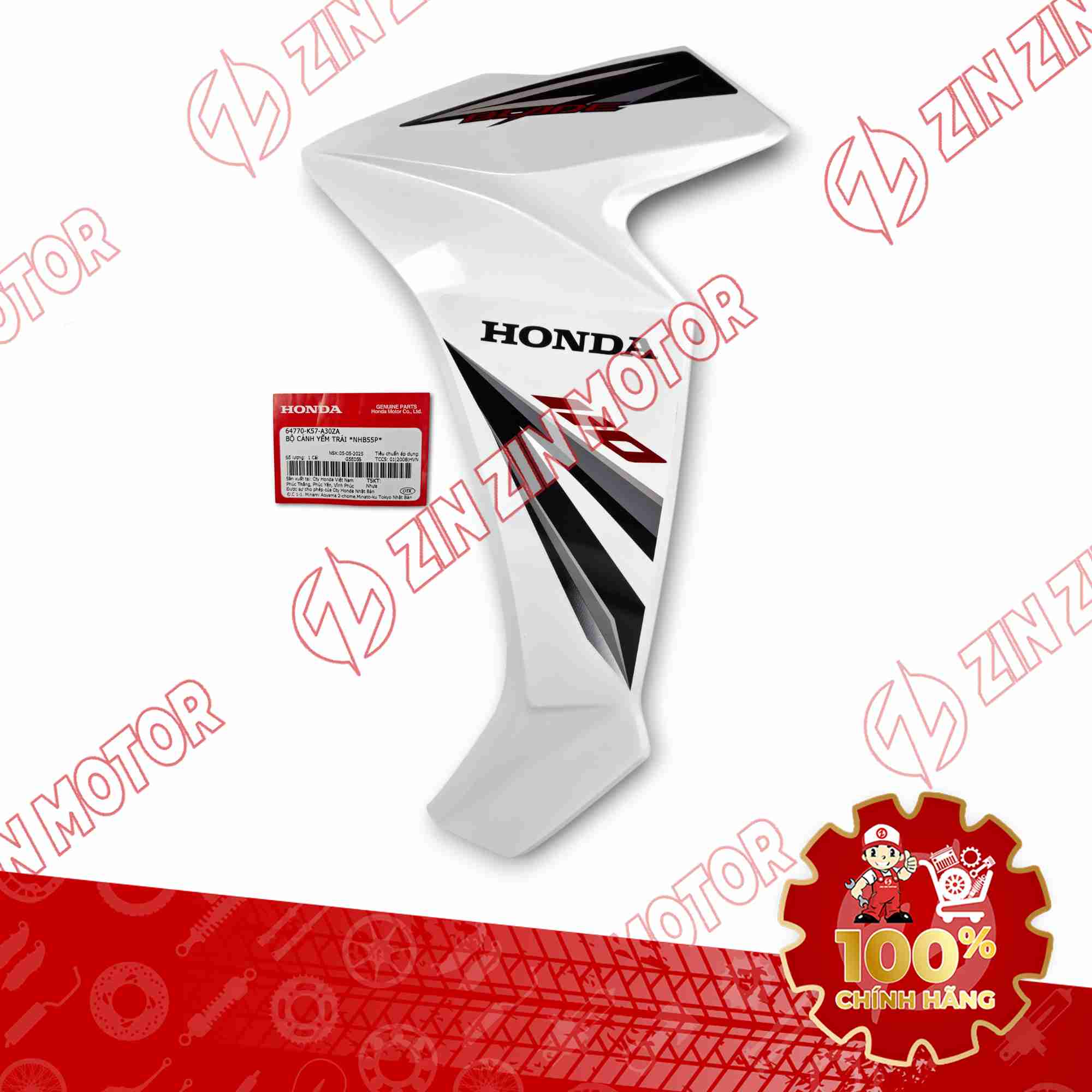 YẾM WAVE BLADE 110 TRẮNG 2018 BẢN TIÊU CHUẨN BÊN TRÁI 64770K57A30ZA CHÍNH HÃNG