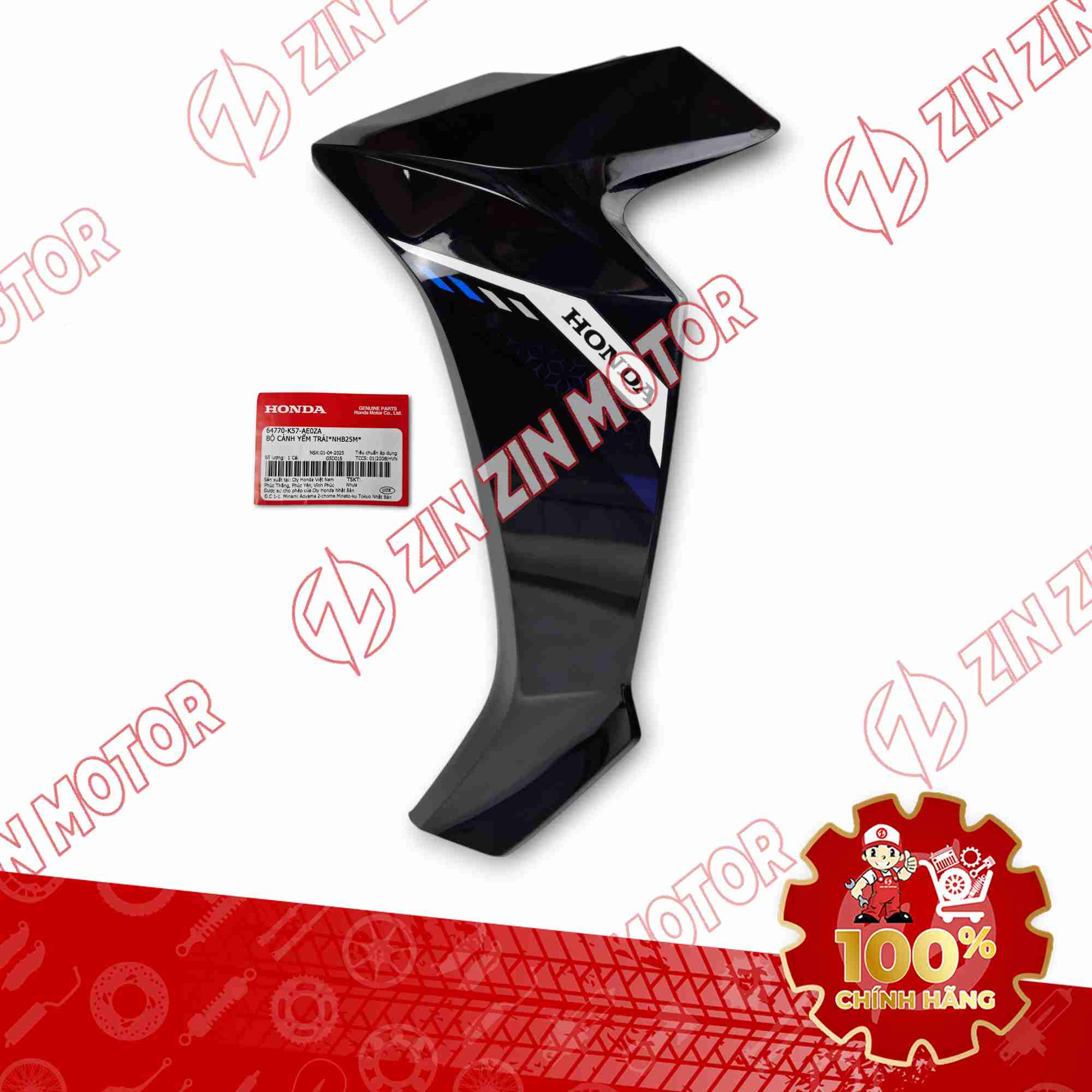 YẾM WAVE BLADE 110 ĐEN XANH 2023 BẢN TIÊU CHUẨN BÊN TRÁI 64770K57AE0ZA CHÍNH HÃNG