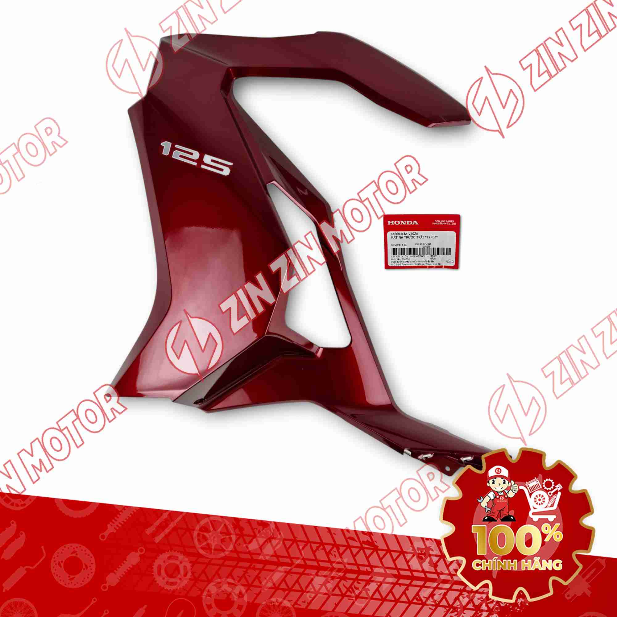 CÁNH YẾM AIR BLADE (AB) 125 2025 ĐỎ 125 TRÁI 64600K3AV40ZA CHÍNH HÃNG