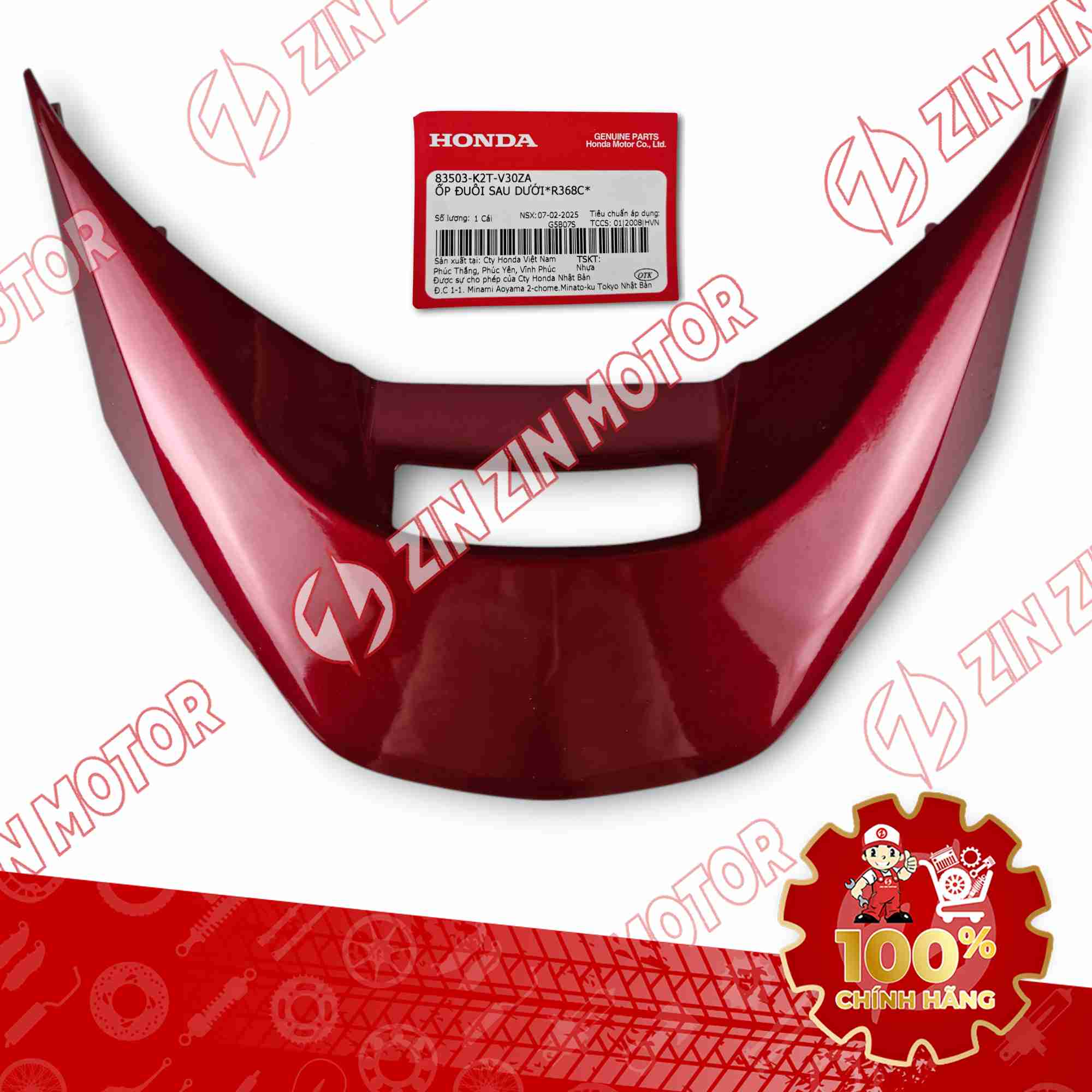 NẮP ỐP ĐUÔI SAU LEAD 125 2025 ĐỎ MIẾNG DƯỚI 83503K2TV30ZA CHÍNH HÃNG