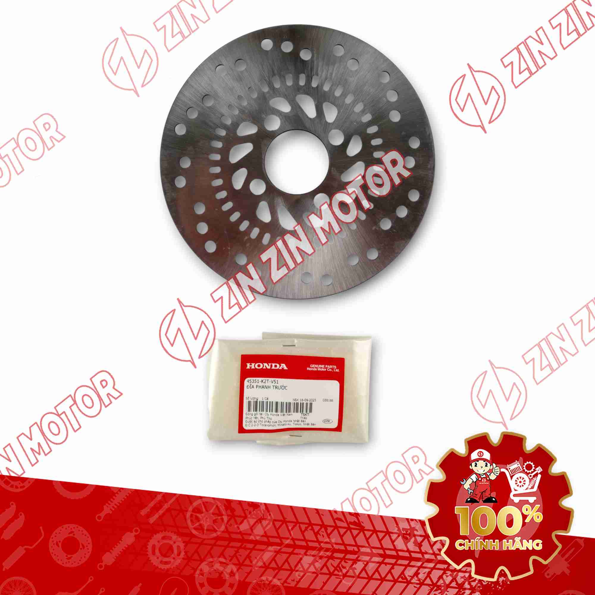 DĨA PHANH, ĐĨA THẮNG LEAD 4VAL 125 2025 PHIÊN BẢN ABS 45351K2TV51 CHÍNH HÃNG