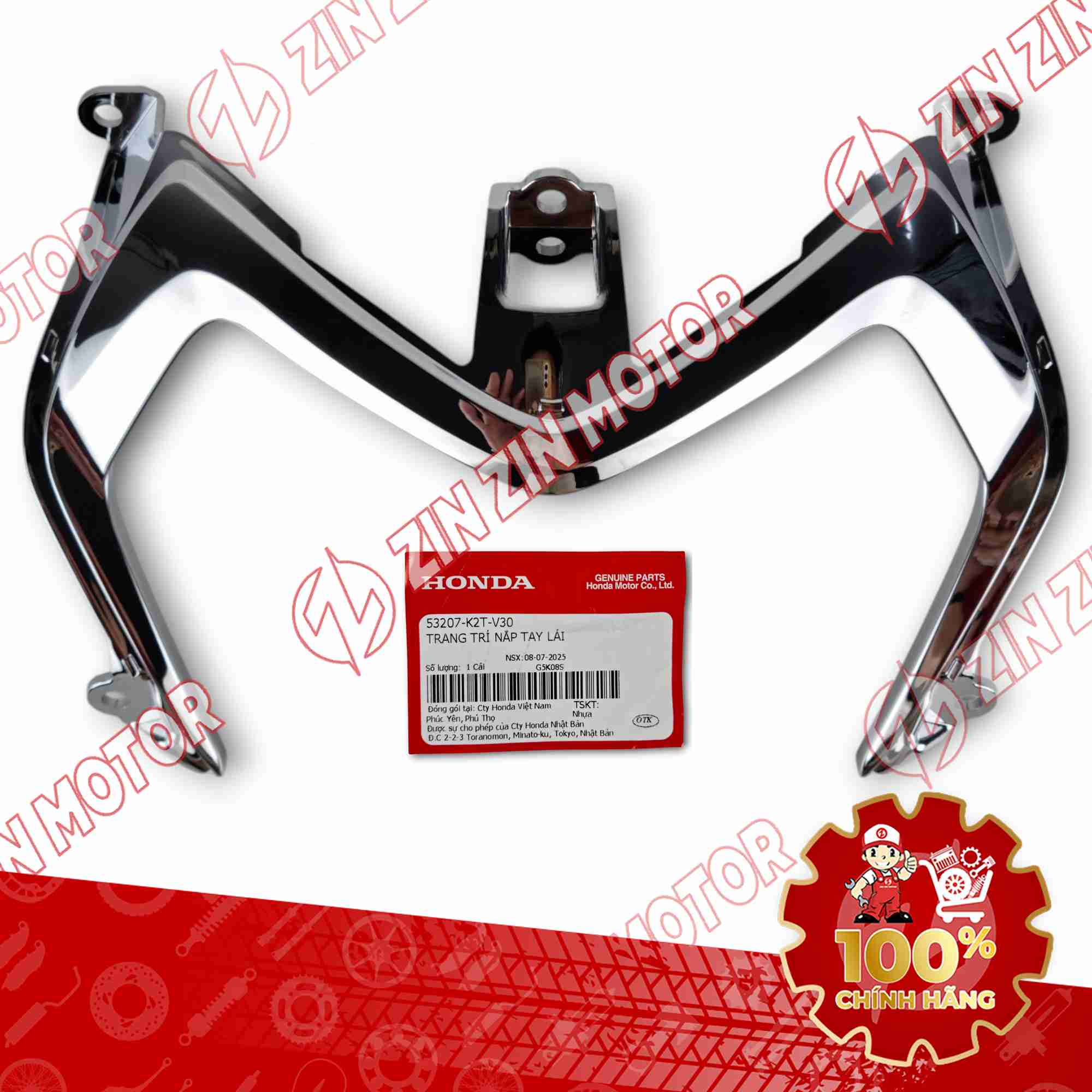 NHỰA XI VIỀN ĐÈN PHA TRƯỚC CHỮ M LEAD 4VAL 125 2025 53207K2TV30 CHÍNH HÃNG