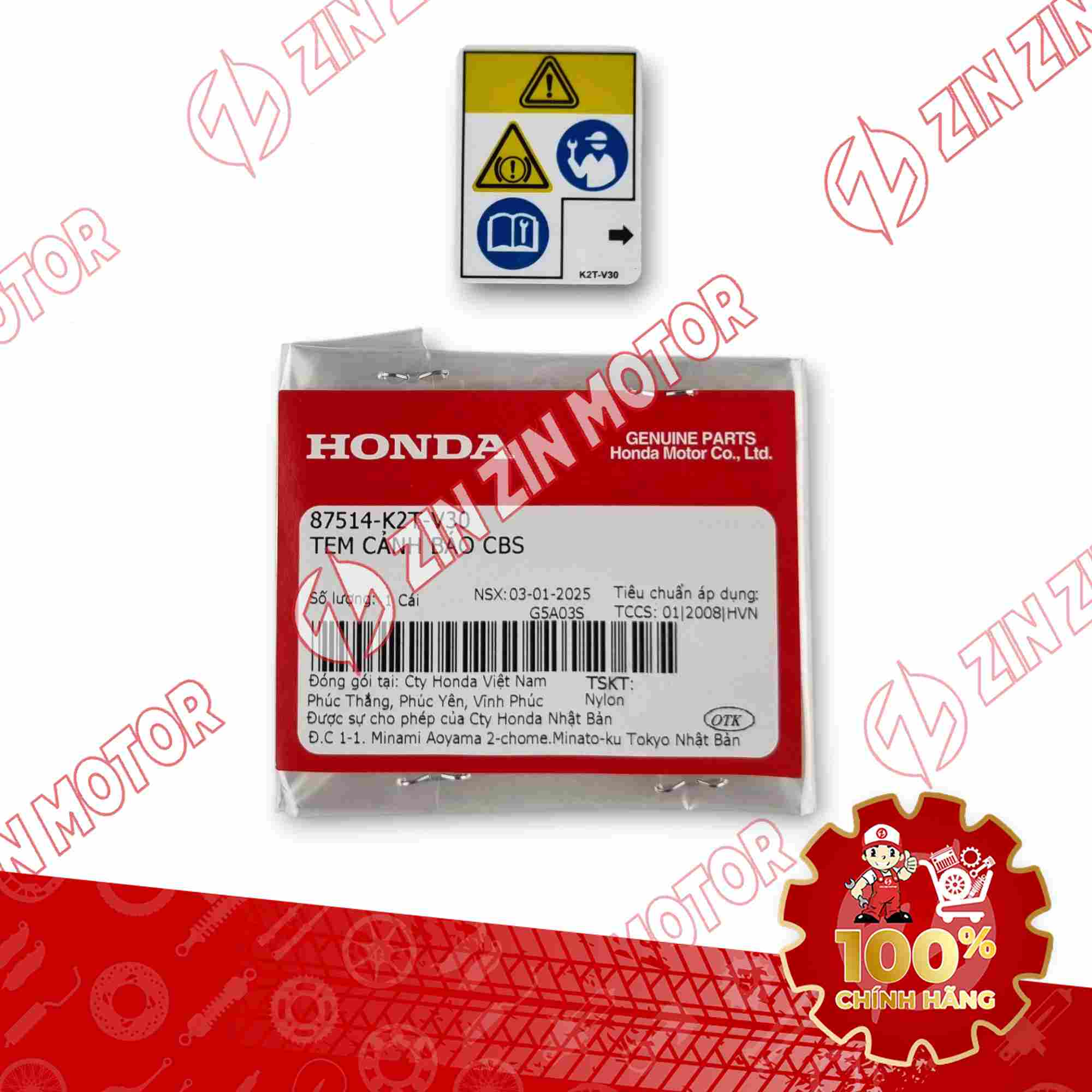 TEM CẢNH BÁO CBS LEAD 4VAL 125 2025 87514K2TV30 CHÍNH HÃNG