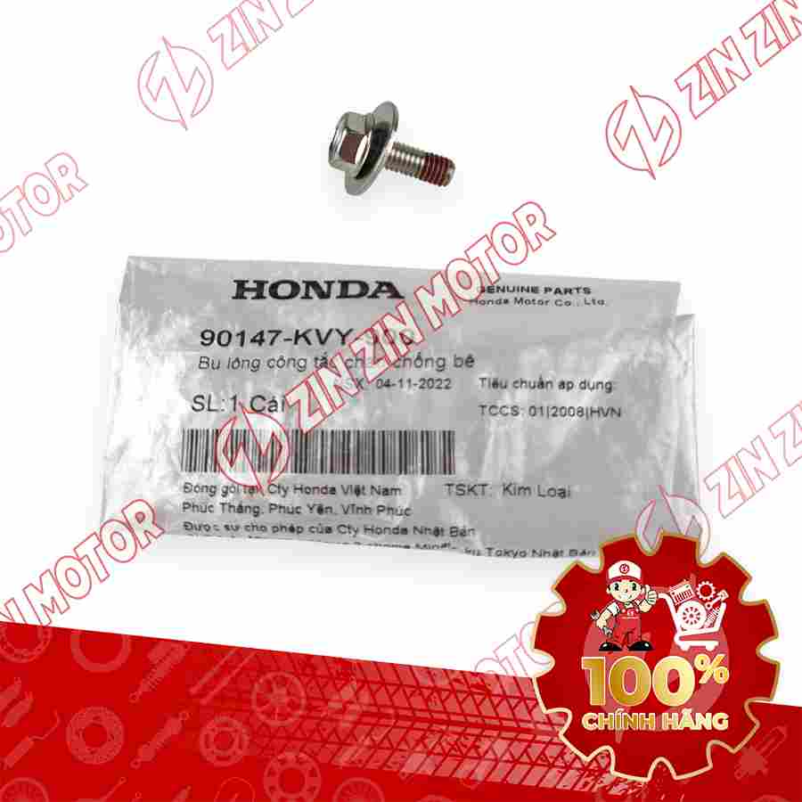 ỐC, BU LÔNG BẮT CẢM BIẾN CHỐNG NGHIÊNG 6X16 SH 125i/150i 2017 2018 2019 90147KVY900 CHÍNH HÃNG
