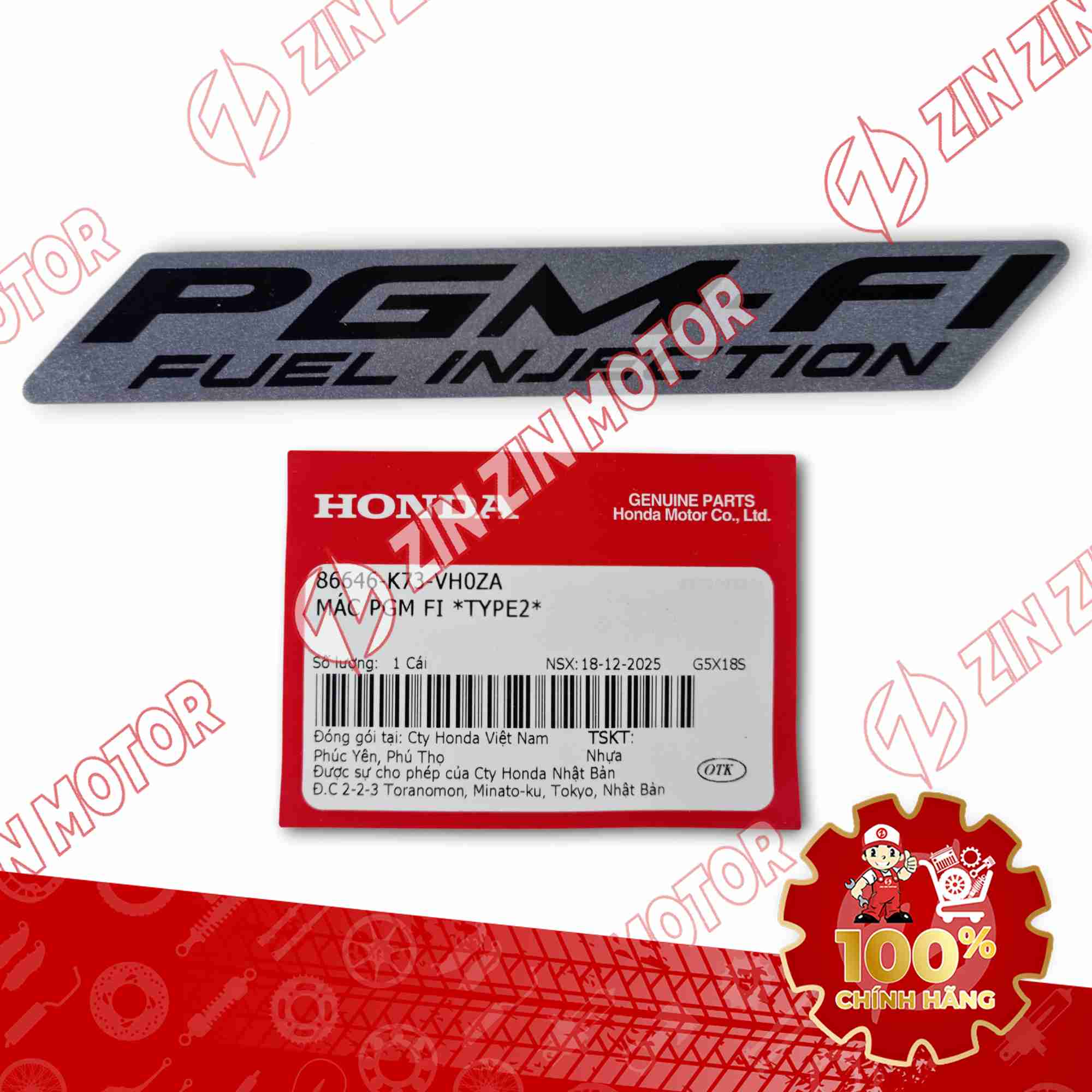 TEM PGM-FI FUTURE LED 125 2026 MÀU XE BẠC ĐEN XÁM 86646K73VH0ZA CHÍNH HÃNG